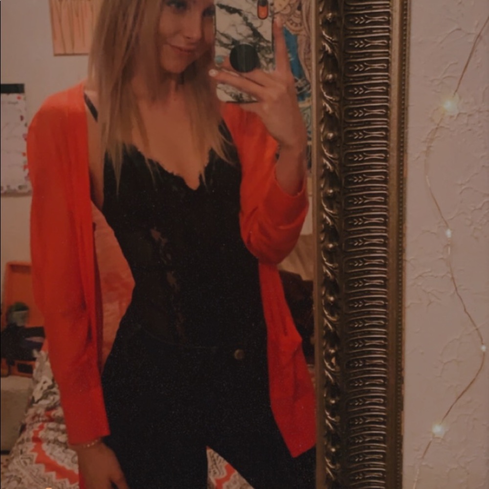 Pink cardigan!